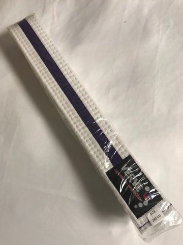 White with Purple Stripe Belts - DISCONTINUED